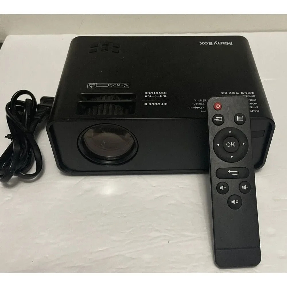 ManyBox Mini Projector W80 HDMI USB AV  TF  VGA  Remote￼ No Height Screw or Case